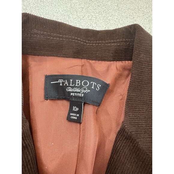 Talbots Woman’s Petite Sz 10P Corduroy Brown Jacket, Lined 3 Buttons, Pockets - Picture 2 of 9